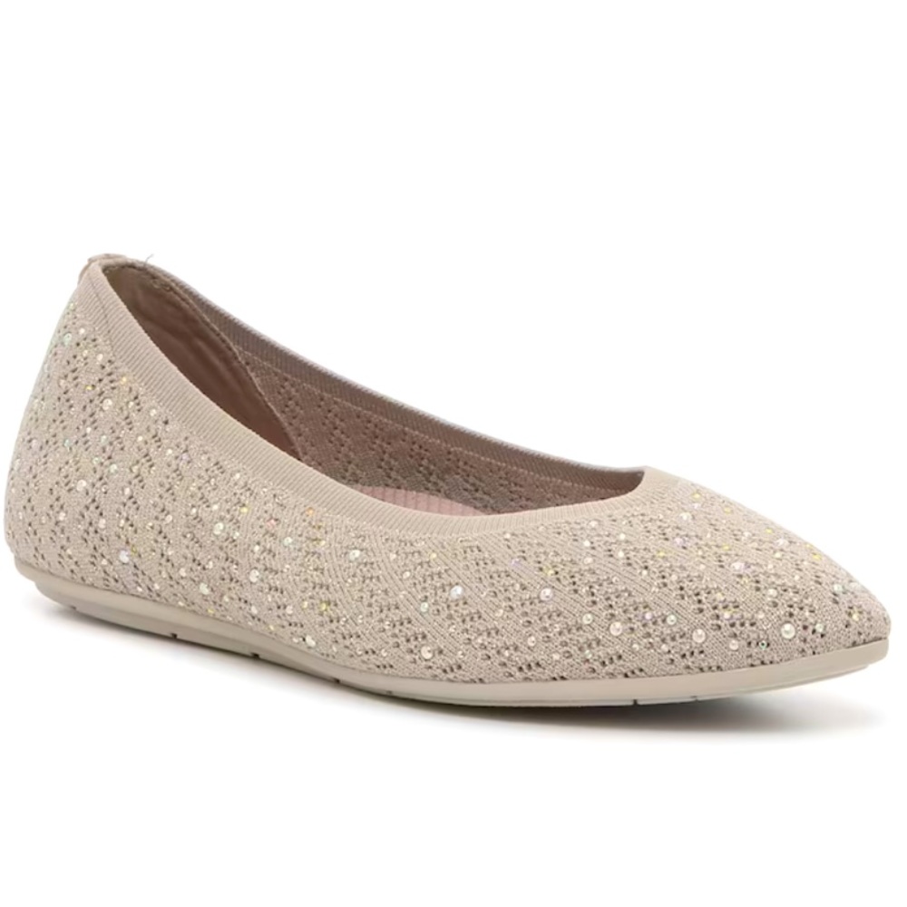 Skechers Arch Fit Cleo Glitzy Sky Flat - Wedding/Bride Reception Shoes